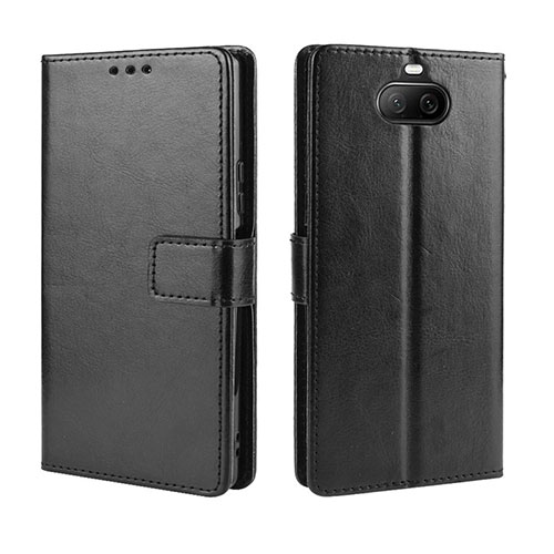 Leather Case Stands Flip Cover Holder BY5 for Sony Xperia 8 Black