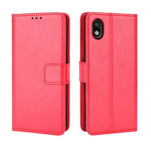 Leather Case Stands Flip Cover Holder BY5 for Sony Xperia Ace III Red