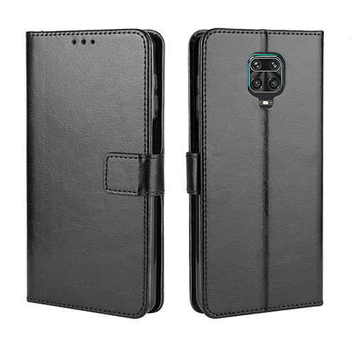 Leather Case Stands Flip Cover Holder BY5 for Xiaomi Redmi Note 9 Pro Max Black