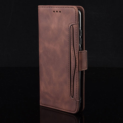 Leather Case Stands Flip Cover Holder BY6 for Huawei Honor X5 Brown