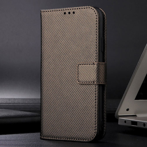 Leather Case Stands Flip Cover Holder BY6 for Xiaomi Mi 12 Lite NE 5G Brown