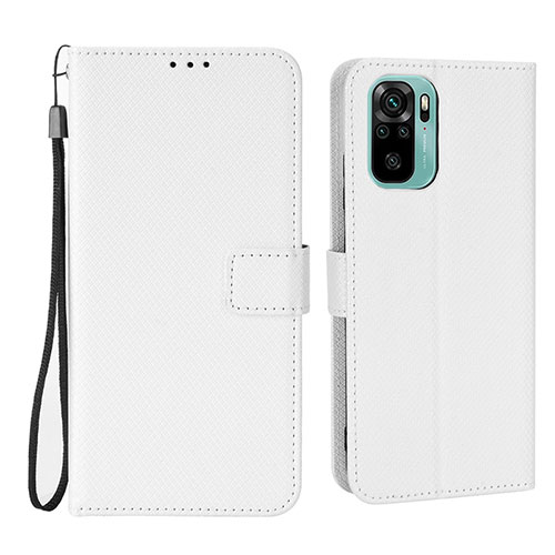 Leather Case Stands Flip Cover Holder BY6 for Xiaomi Poco M5S White