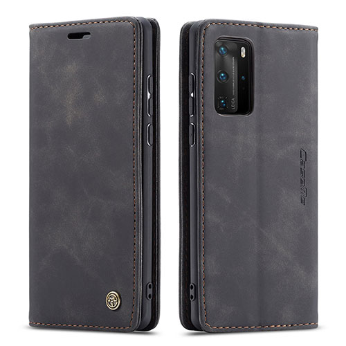 Leather Case Stands Flip Cover Holder C01S for Huawei P40 Pro Black
