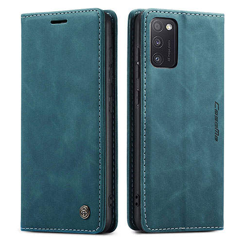 Leather Case Stands Flip Cover Holder C01S for Samsung Galaxy A41 Blue