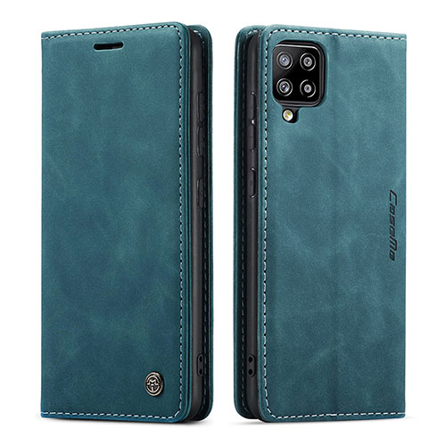 Leather Case Stands Flip Cover Holder C01S for Samsung Galaxy A42 5G Blue