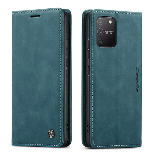 Leather Case Stands Flip Cover Holder C01S for Samsung Galaxy M80S Blue