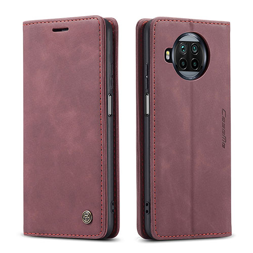 Leather Case Stands Flip Cover Holder C01S for Xiaomi Mi 10T Lite 5G Red Wine