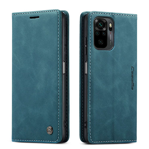 Leather Case Stands Flip Cover Holder C01S for Xiaomi Redmi Note 10S 4G Blue