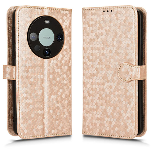 Leather Case Stands Flip Cover Holder C01X for Huawei Mate 60 Pro Gold