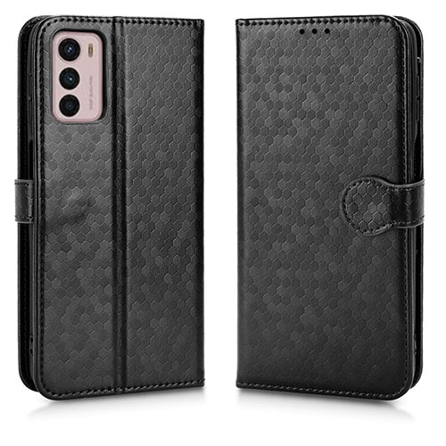 Leather Case Stands Flip Cover Holder C01X for Motorola Moto G42 Black