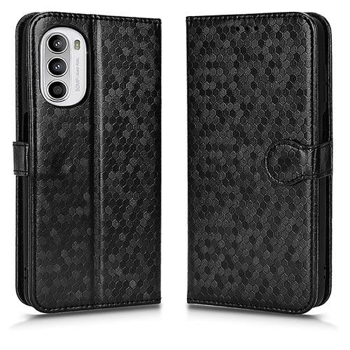 Leather Case Stands Flip Cover Holder C01X for Motorola Moto G71s 5G Black