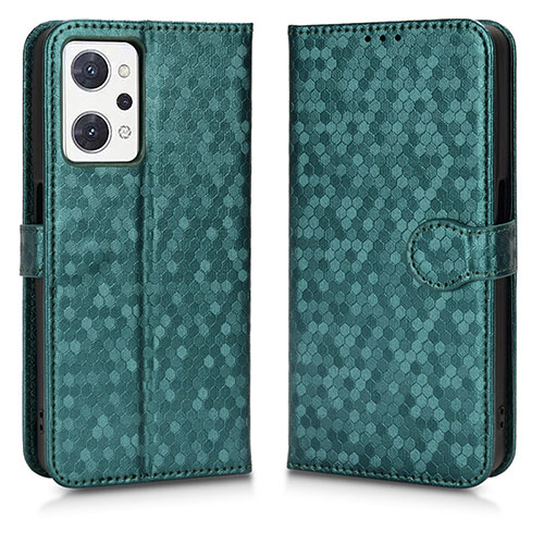 Leather Case Stands Flip Cover Holder C01X for Oppo Reno7 A Green