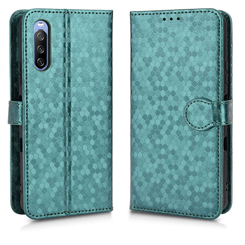 Leather Case Stands Flip Cover Holder C01X for Sony Xperia 10 III Green