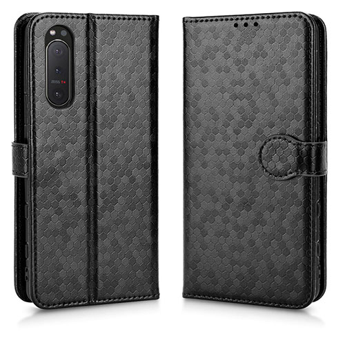 Leather Case Stands Flip Cover Holder C01X for Sony Xperia 5 II Black