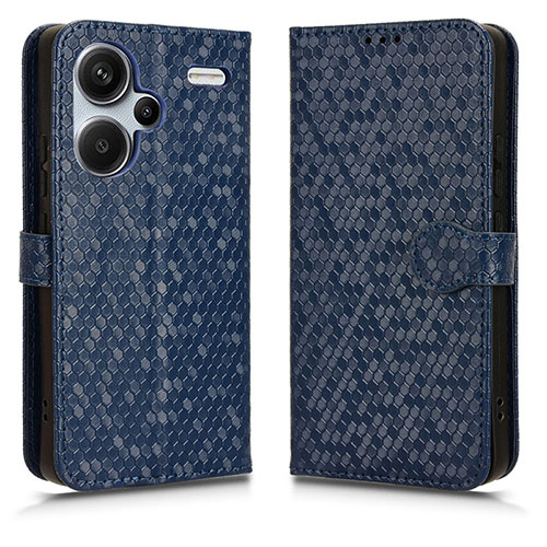 Leather Case Stands Flip Cover Holder C01X for Xiaomi Redmi Note 13 Pro+ Plus 5G Blue