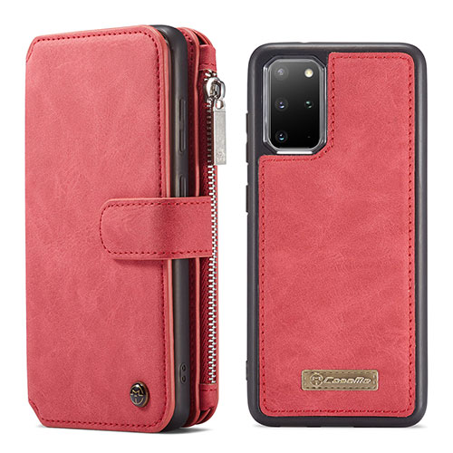 Leather Case Stands Flip Cover Holder C02S for Samsung Galaxy S20 Plus 5G Red