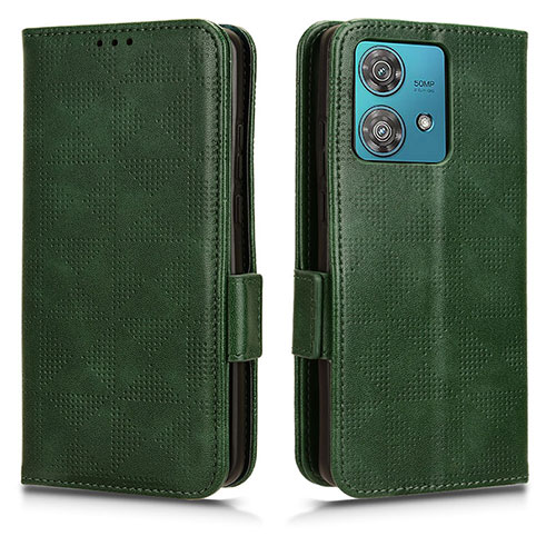 Leather Case Stands Flip Cover Holder C02X for Motorola Moto Edge 40 Neo 5G Green
