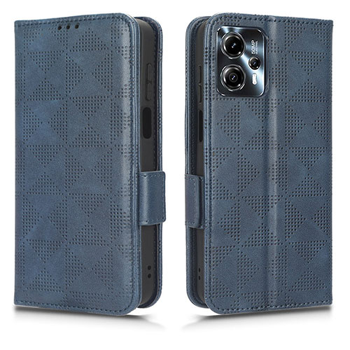 Leather Case Stands Flip Cover Holder C02X for Motorola Moto G13 Blue