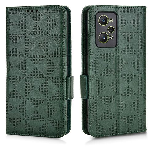 Leather Case Stands Flip Cover Holder C02X for Realme GT Neo 3T 5G Green