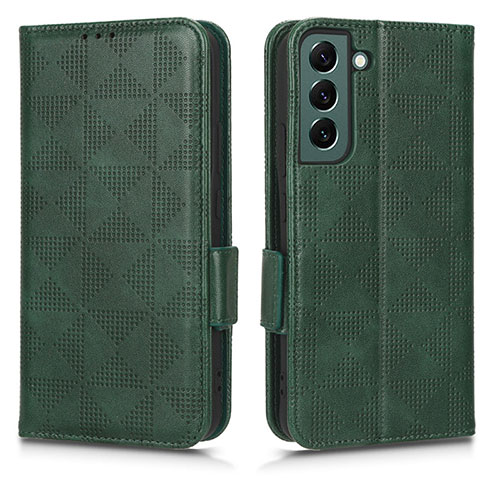 Leather Case Stands Flip Cover Holder C02X for Samsung Galaxy S25 Plus 5G Green