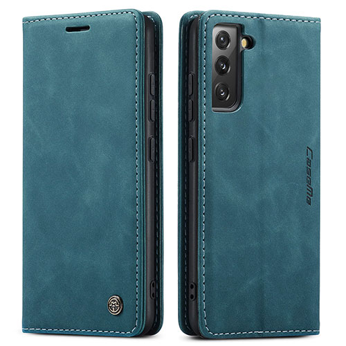 Leather Case Stands Flip Cover Holder C03S for Samsung Galaxy S21 FE 5G Blue