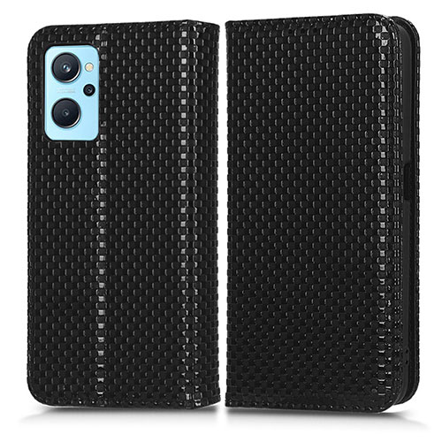 Leather Case Stands Flip Cover Holder C03X for Realme 9i 4G Black