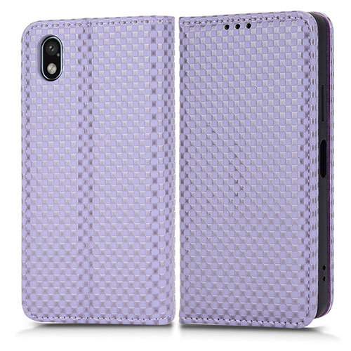 Leather Case Stands Flip Cover Holder C03X for Sony Xperia Ace III Purple