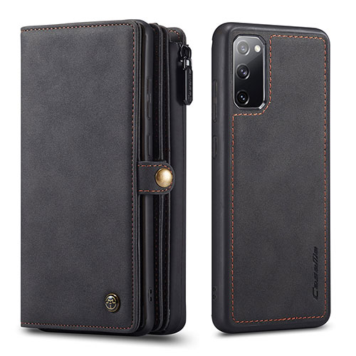 Leather Case Stands Flip Cover Holder C04S for Samsung Galaxy S20 FE (2022) 5G Black