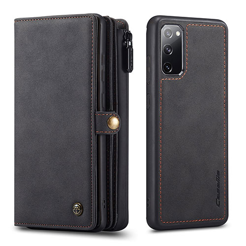 Leather Case Stands Flip Cover Holder C04S for Samsung Galaxy S20 Lite 5G Black