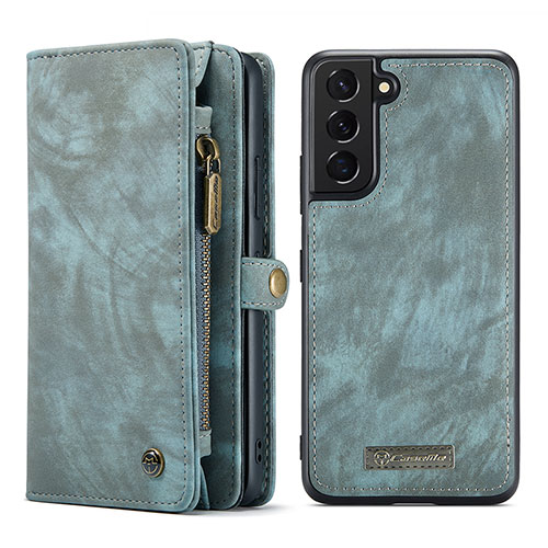 Leather Case Stands Flip Cover Holder C04S for Samsung Galaxy S21 FE 5G Blue