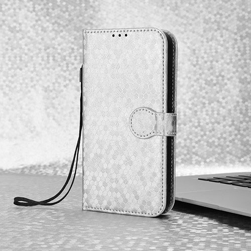 Leather Case Stands Flip Cover Holder C04X for Google Pixel 4a 5G Silver