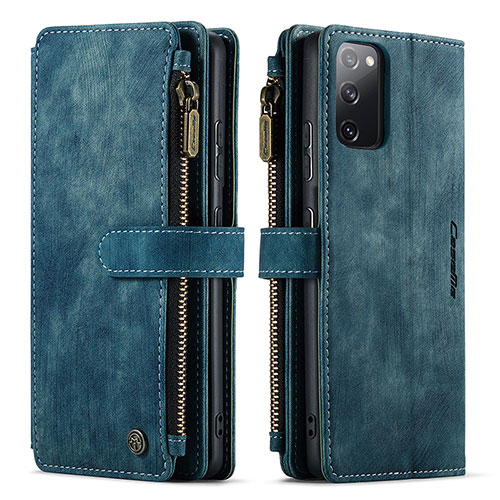 Leather Case Stands Flip Cover Holder C05S for Samsung Galaxy S20 FE 5G Blue