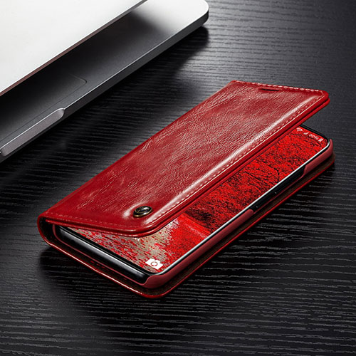 Leather Case Stands Flip Cover Holder C05S for Samsung Galaxy S20 Plus Red