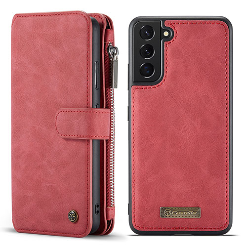 Leather Case Stands Flip Cover Holder C05S for Samsung Galaxy S24 5G Red