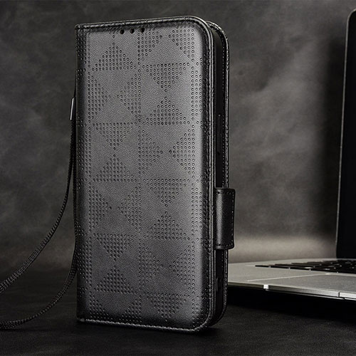 Leather Case Stands Flip Cover Holder C05X for Google Pixel 4 Black