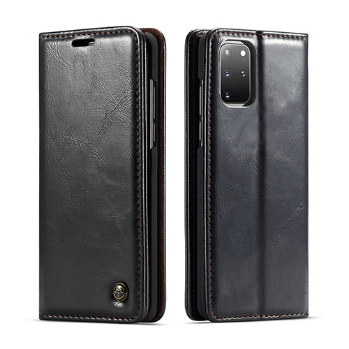 Leather Case Stands Flip Cover Holder C06S for Samsung Galaxy S20 Plus 5G Black