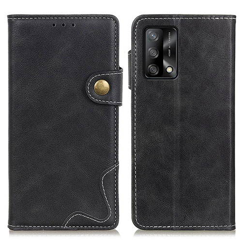 Leather Case Stands Flip Cover Holder D01Y for Oppo A74 4G Black