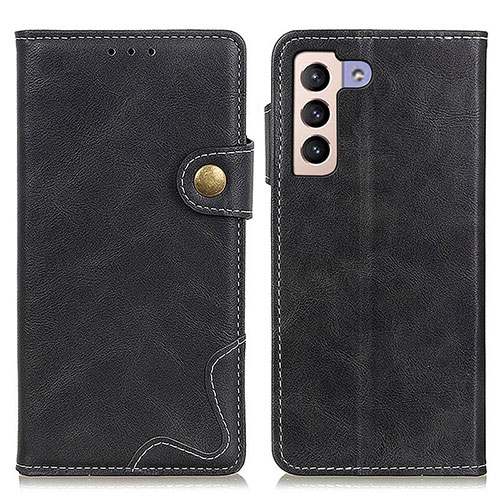 Leather Case Stands Flip Cover Holder D01Y for Samsung Galaxy S21 5G Black