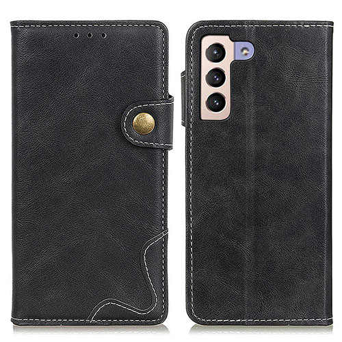 Leather Case Stands Flip Cover Holder D01Y for Samsung Galaxy S21 Plus 5G Black