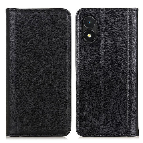 Leather Case Stands Flip Cover Holder D03Y for Huawei Honor X5 Black