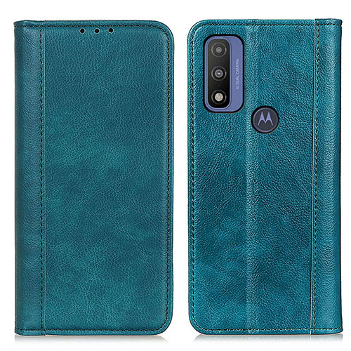 Leather Case Stands Flip Cover Holder D03Y for Motorola Moto G Pure Green