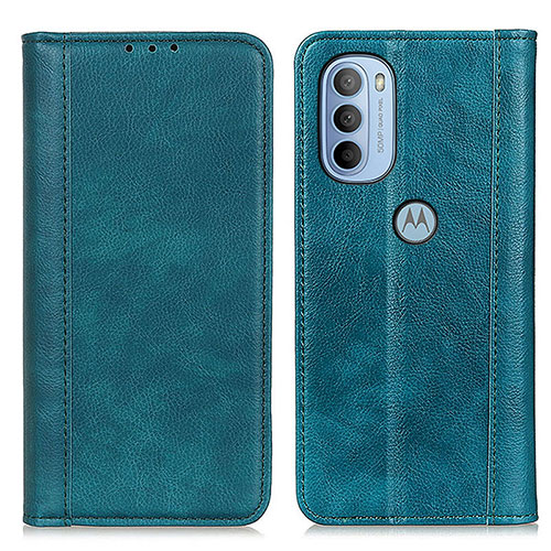 Leather Case Stands Flip Cover Holder D03Y for Motorola Moto G41 Green