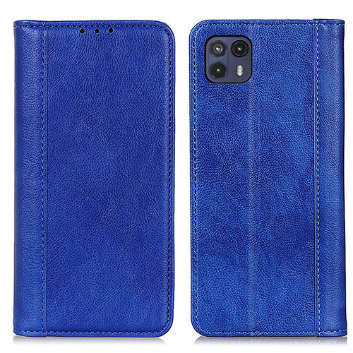 Leather Case Stands Flip Cover Holder D03Y for Motorola Moto G50 5G Blue