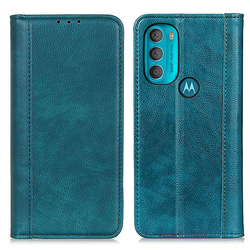 Leather Case Stands Flip Cover Holder D03Y for Motorola Moto G71 5G Green