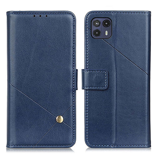 Leather Case Stands Flip Cover Holder D04Y for Motorola Moto G50 5G Blue