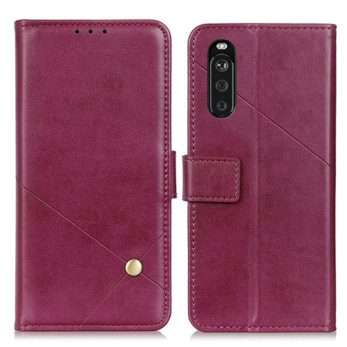 Leather Case Stands Flip Cover Holder D04Y for Sony Xperia 10 III Purple