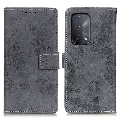 Leather Case Stands Flip Cover Holder D05Y for OnePlus Nord N200 5G Gray