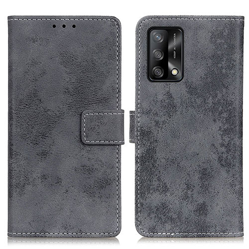 Leather Case Stands Flip Cover Holder D05Y for Oppo A95 4G Gray