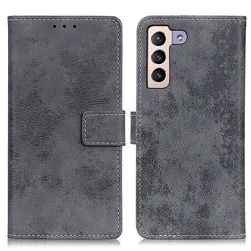 Leather Case Stands Flip Cover Holder D05Y for Samsung Galaxy S21 FE 5G Gray