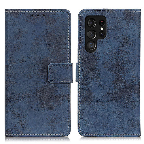 Leather Case Stands Flip Cover Holder D05Y for Samsung Galaxy S21 Ultra 5G Blue